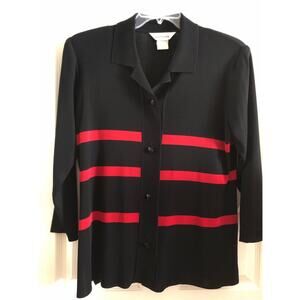 MISOOK Black and Red Button down cardigan size large